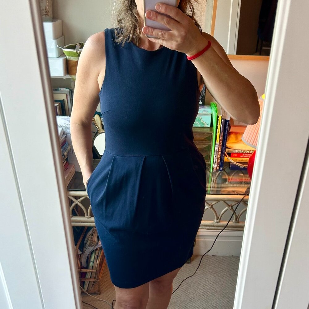 Classic J Crew Sheath Dress Navy Sz 8